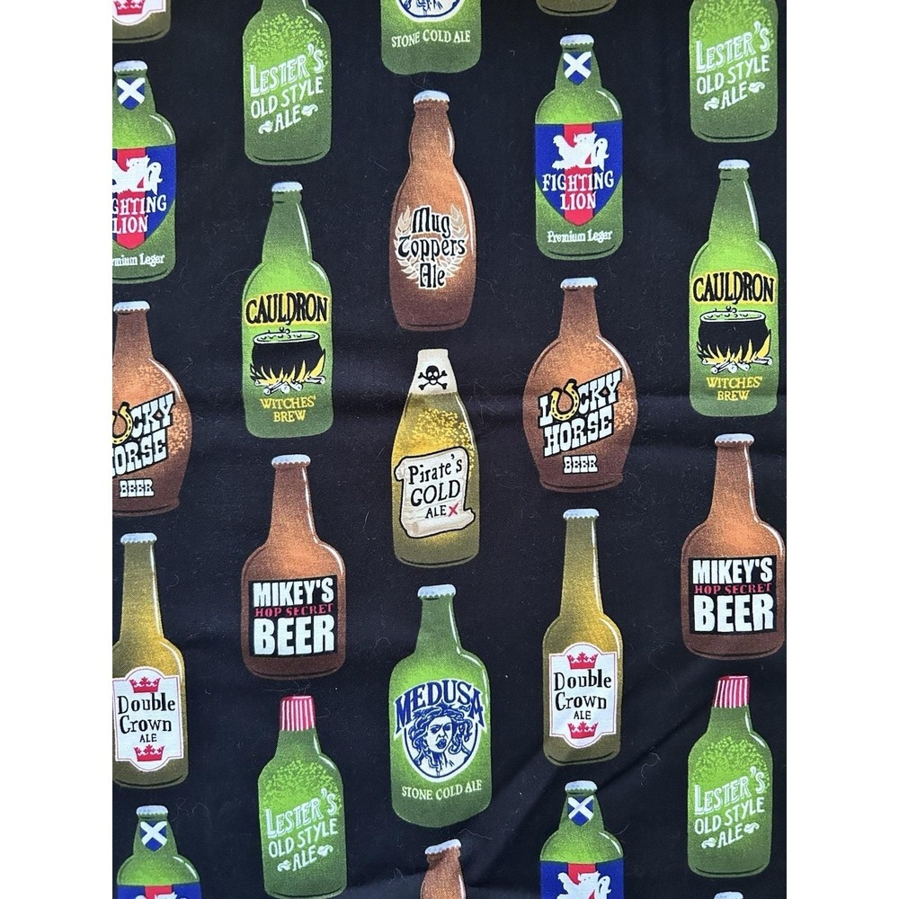 Michael Miller Rare Cotton Quilting Fabric Beer Bottles "What Ales You?" 44x31"